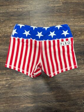 Fleo Patriotic Star Waist Red and White Stripe Shorts